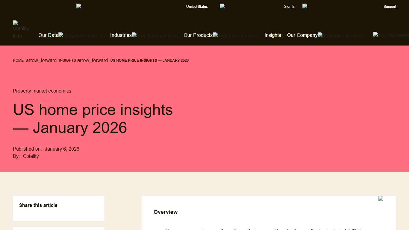 US home price insights — January 2026